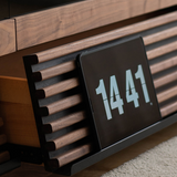 Mid-Century Solid Wood TV Stand with Lights