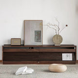 Mid-Century Solid Wood TV Stand with Lights