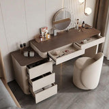 Modern Makeup Vanity Set with 5 Drawers and Stool