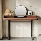 Modern Minimalist Vanity Table with Round Mirror