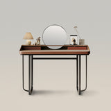 Modern Minimalist Vanity Table with Round Mirror