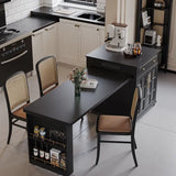 Extendable Kitchen Island with Table&4 Chairs