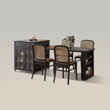 Extendable Kitchen Island with Table&4 Chairs