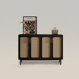 Free-standing Rattan Shoe Storage Cabinet