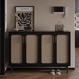 Free-standing Rattan Shoe Storage Cabinet