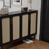 Free-standing Rattan Shoe Storage Cabinet