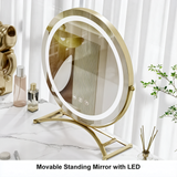 Modern Makeup Vanity Table Set with Mirror and Transparent Legs