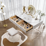 Modern Makeup Vanity Table Set with Mirror and Transparent Legs