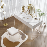 Modern Makeup Vanity Table Set with Mirror and Transparent Legs