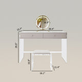 Modern Makeup Vanity Table Set with Mirror and Transparent Legs