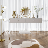 Modern Makeup Vanity Table Set with Mirror and Transparent Legs