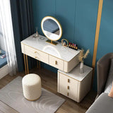 Makeup Vanity Table with 6 Solid Wood Drawers