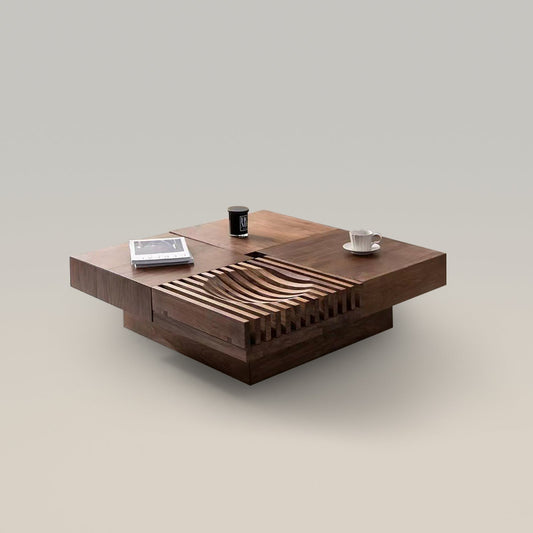 Modern Square Walnut Coffee Table