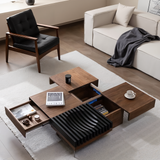 Modern Square Walnut Coffee Table