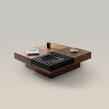 Modern Square Walnut Coffee Table