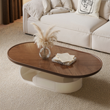 Modern Wood Oval Coffee Table for Livingroom