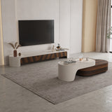 Modern Wood TV Stand and Coffee Table Set
