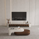 Modern Wood TV Stand and Coffee Table Set