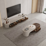 Modern Wood TV Stand and Coffee Table Set