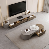 Modern Wood TV Stand and Coffee Table Set