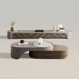 Modern Wood TV Stand and Coffee Table Set