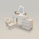 White Makeup Vanity with Cushioned Stool