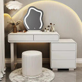 White Makeup Vanity with Cushioned Stool