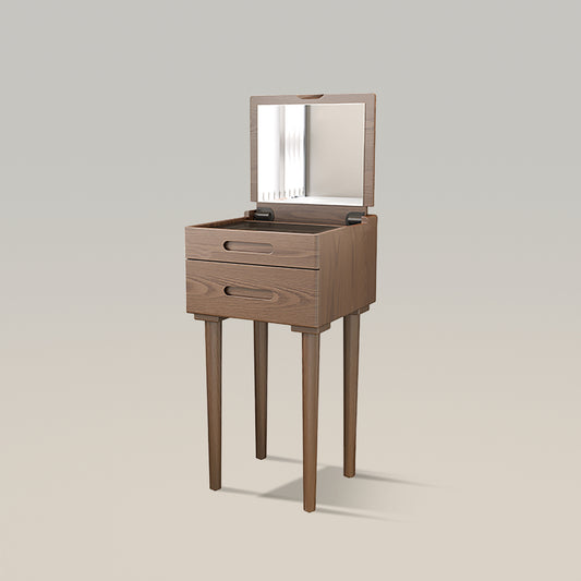 Modern Makeup Vanity Table with Flip-Top Mirror and Stool