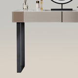 Modern Makeup Vanity with Marble Countertop and Lighted Mirror