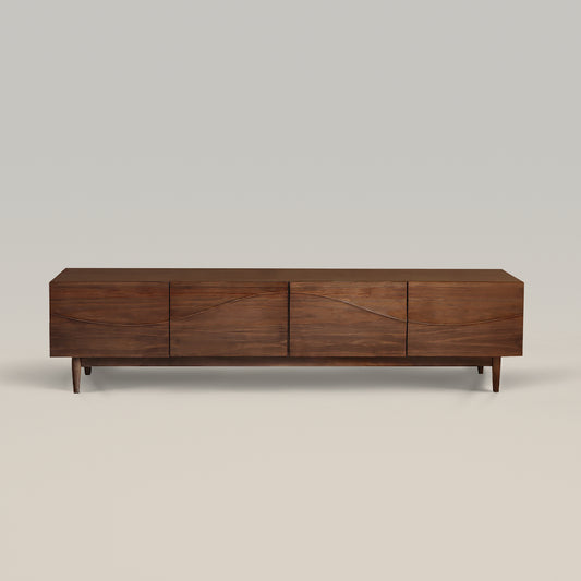 Mid-Century Modern TV Stand Wavy Design Media Console 1600