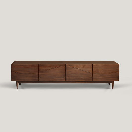 Mid-Century Modern TV Stand Wavy Design Media Console