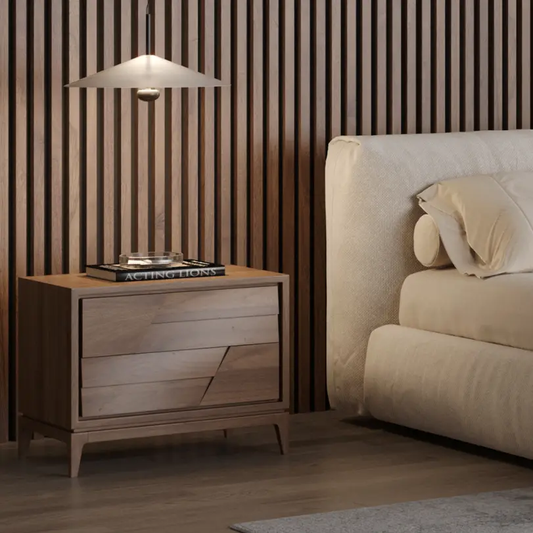 Solid Wood Nightstand Bed Side Table with Drawers