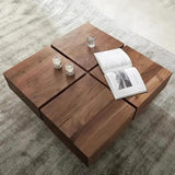 Square Coffee Table with Storage for Living Room