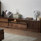 Modern Walnut TV Stand Media Console with Drawers