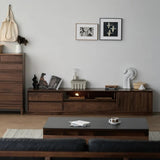 Modern Walnut TV Stand Media Console with Drawers