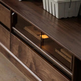 Modern Walnut TV Stand Media Console with Drawers