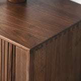 Modern Walnut TV Stand Media Console with Drawers