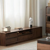 Modern Walnut TV Stand Media Console with Drawers