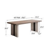 Modern Rock Slab Pedestal Dining Desk