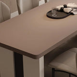 Modern Rock Slab Pedestal Dining Desk