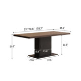 Modern Rock Slab Pedestal Dining Table Desk