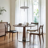 Modern Round Wooden Dining Table Set