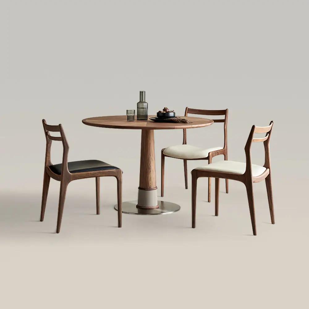 Modern Round Wooden Dining Table Set