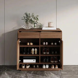 Rattan Solid Wood Shoe Cabinet Storage