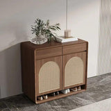 Rattan Solid Wood Shoe Cabinet Storage