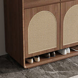 Rattan Solid Wood Shoe Cabinet Storage