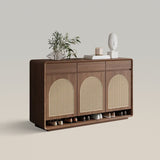 Rattan Solid Wood Shoe Cabinet Storage