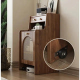 Modern Rattan Storage Cabinet Side Table