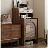 Modern Rattan Storage Cabinet Side Table