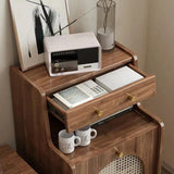 Modern Rattan Storage Cabinet Side Table